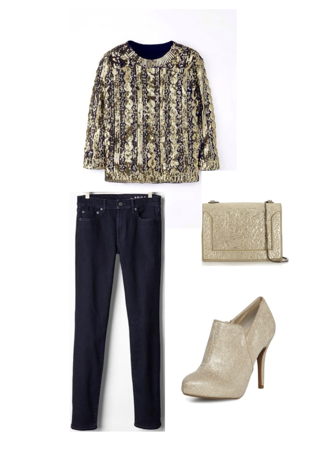 Jeans and embellished jumper